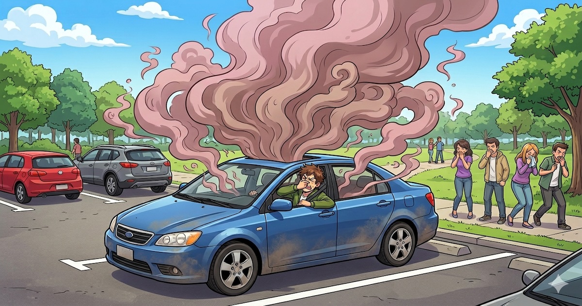 アミエビ・オキアミの汁を車にこぼした日のことを話します